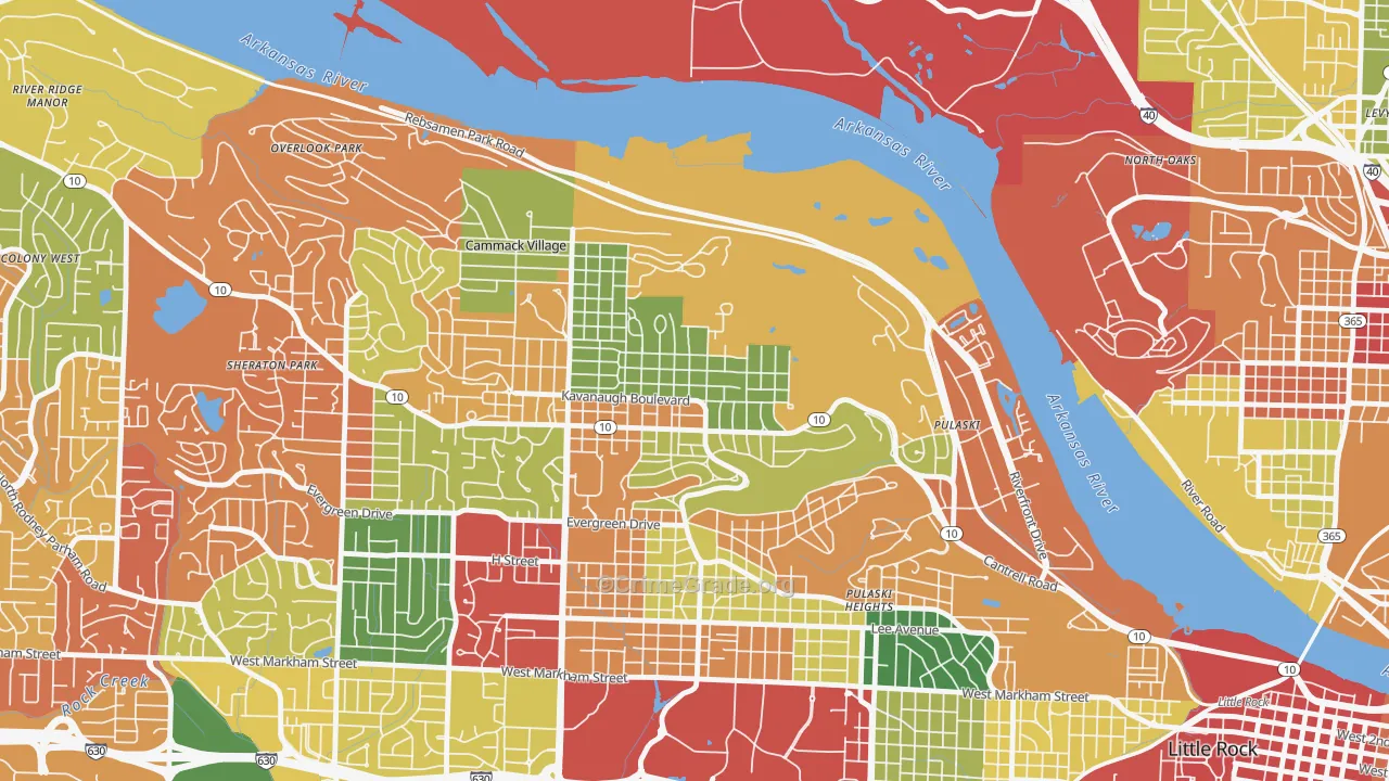 Heights, Little Rock, AR Map of Drug-Related Crime Rates