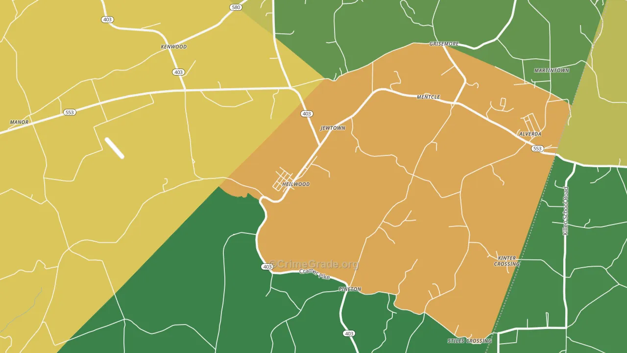 Heilwood, PA Map of Drug-Related Crime Rates