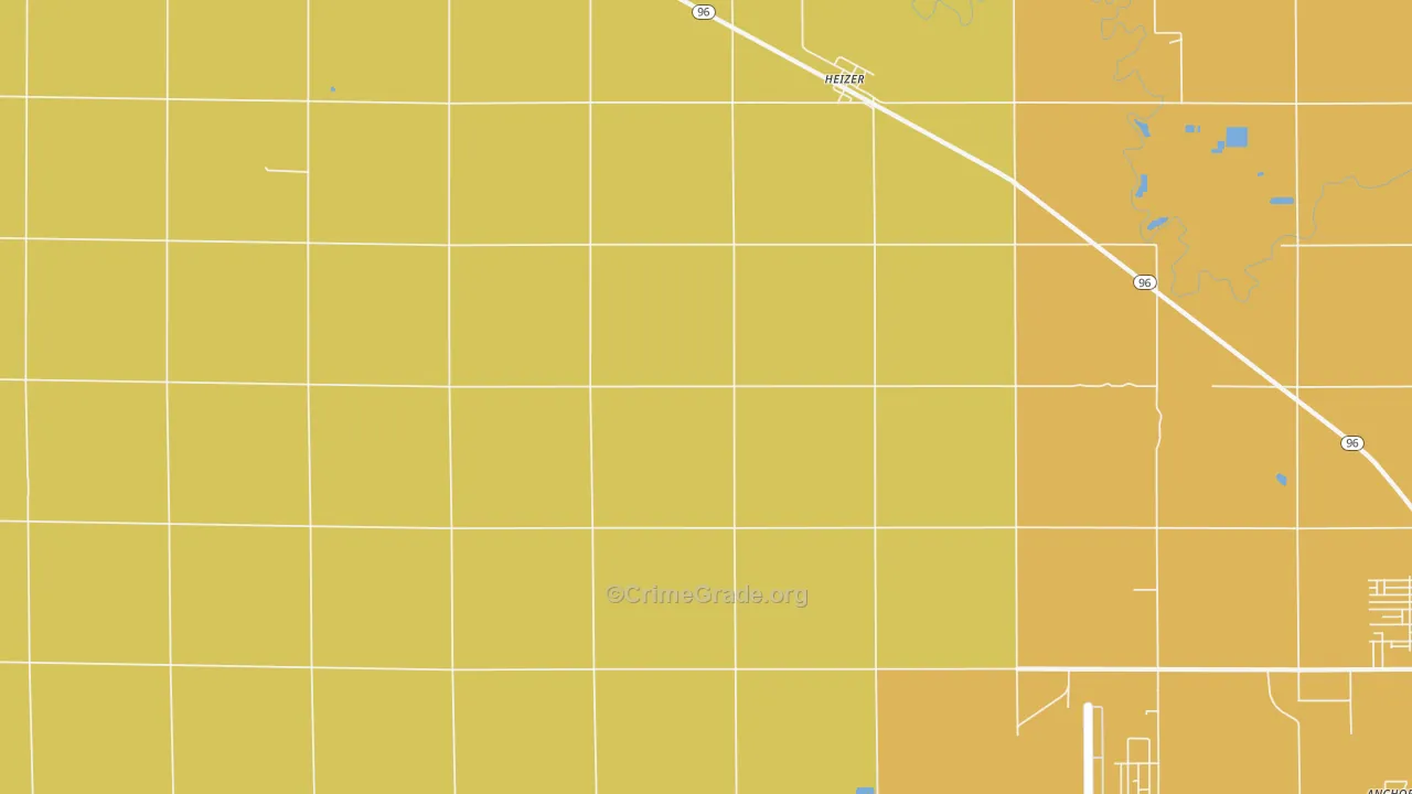 Heizer, KS Map of Drug-Related Crime Rates