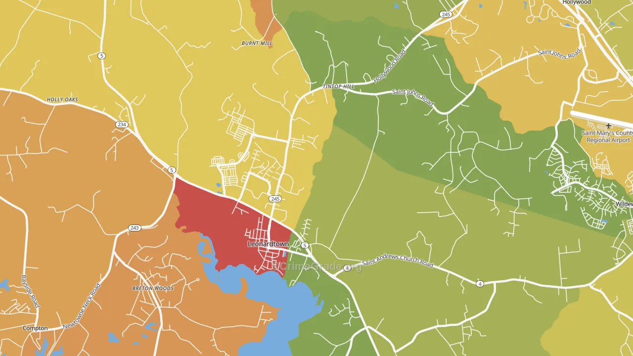Helen, MD Map of Drug-Related Crime Rates
