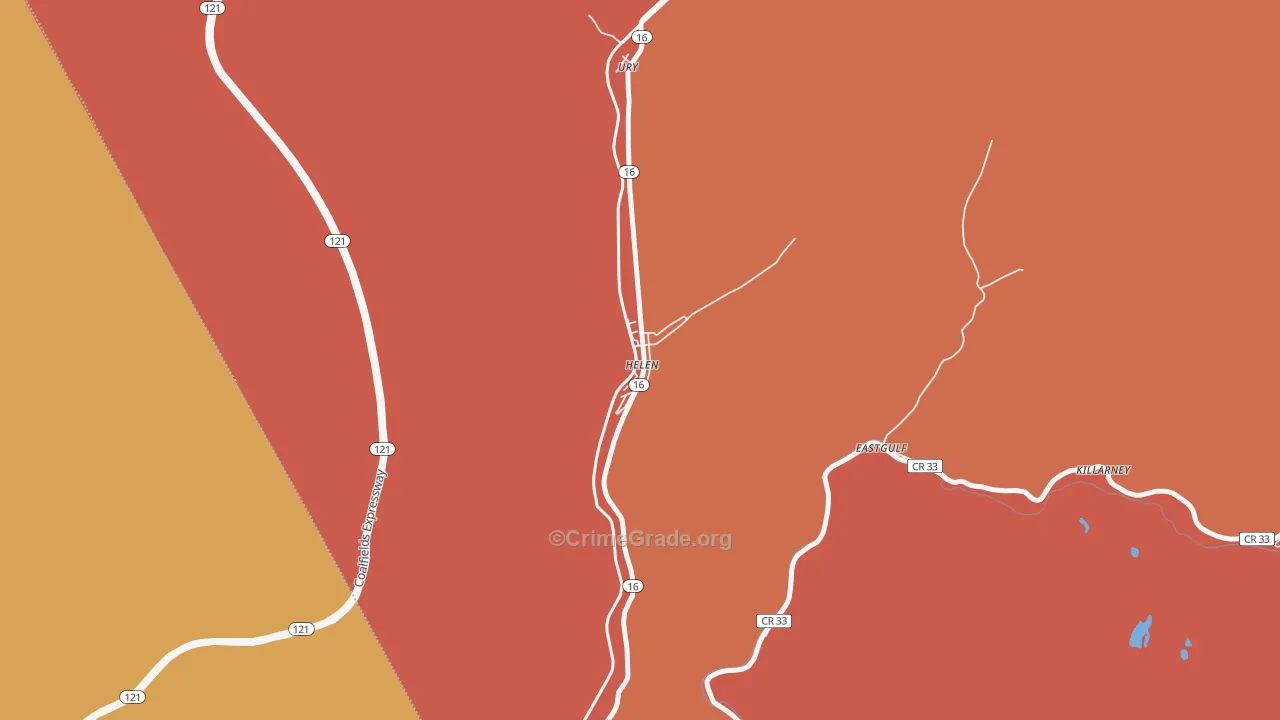 Helen, WV Map of Drug-Related Crime Rates