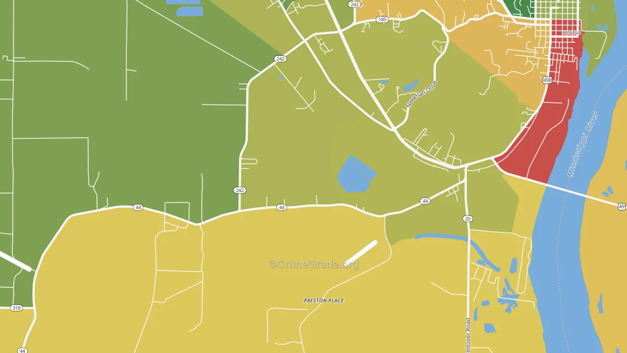 Helena Crossing, AR Map of Drug-Related Crime Rates