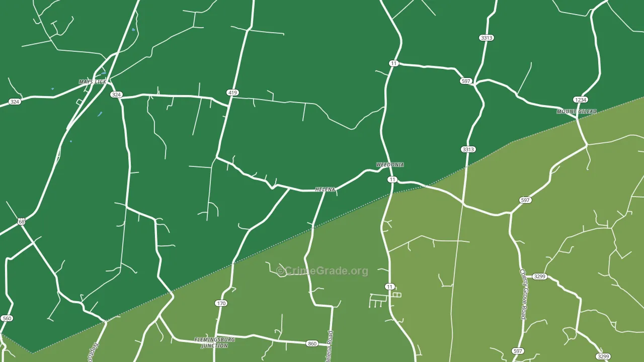 Helena, KY Map of Drug-Related Crime Rates