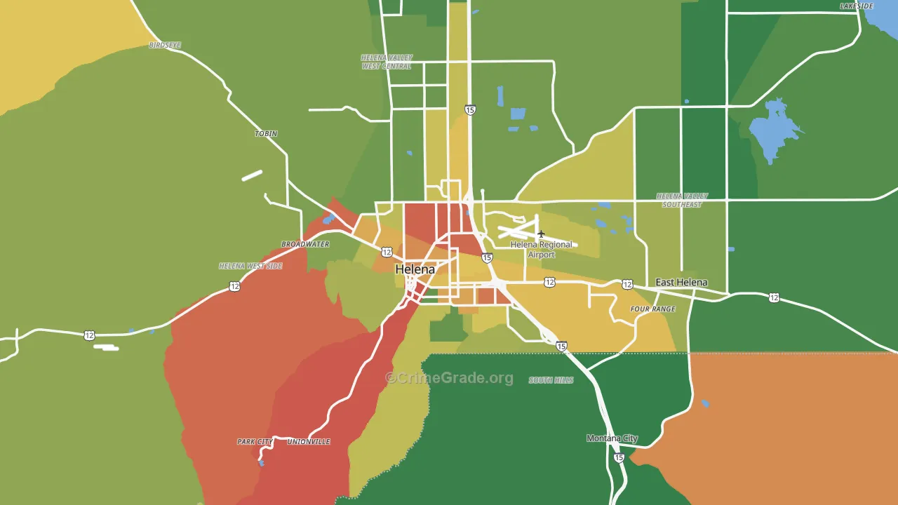 Helena, MT Map of Drug-Related Crime Rates