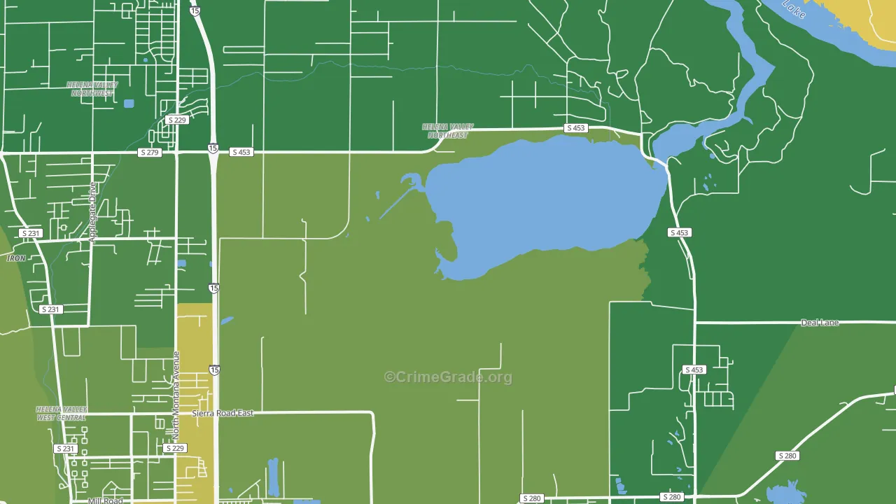 Helena Valley Northeast, MT Map of Drug-Related Crime Rates
