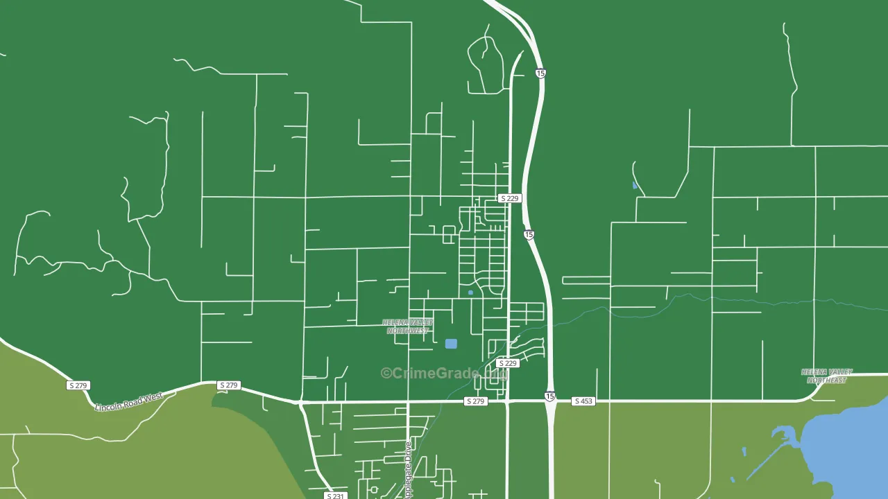 Helena Valley Northwest, MT Map of Drug-Related Crime Rates