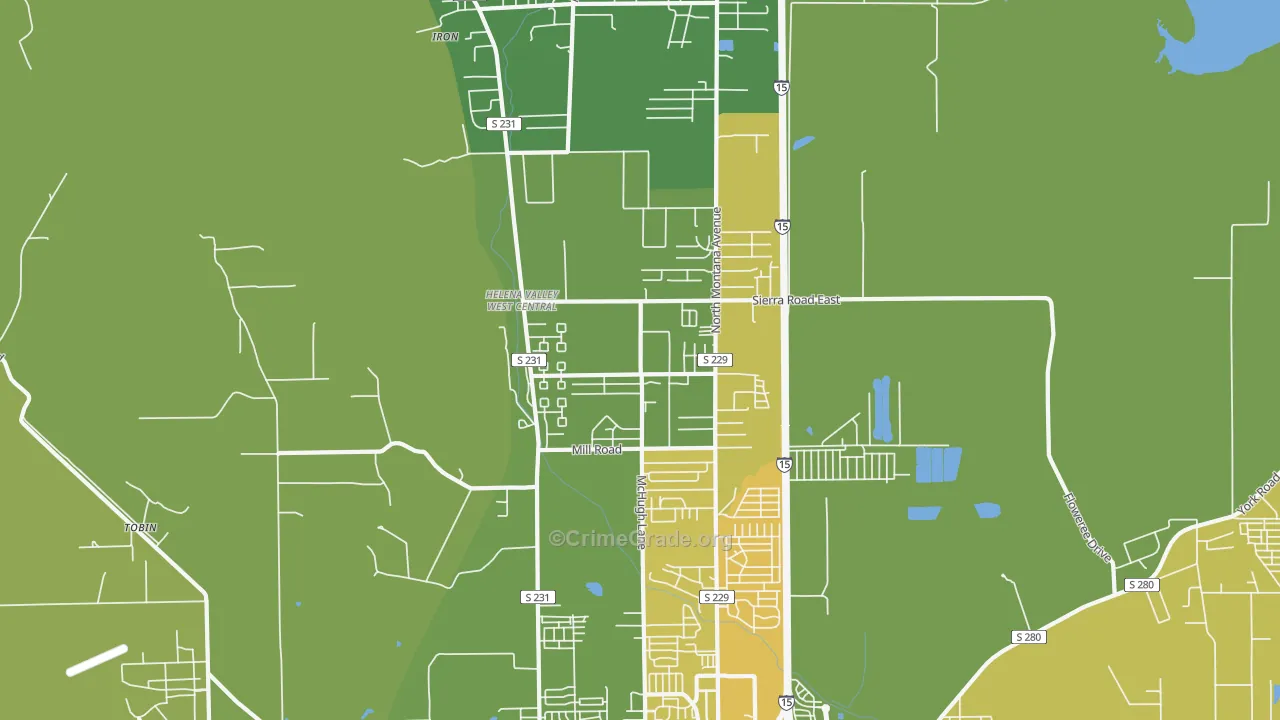 Helena Valley West Central, MT Map of Drug-Related Crime Rates