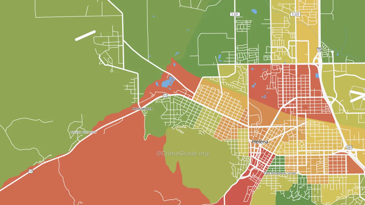 Helena West Side, MT Map of Drug-Related Crime Rates