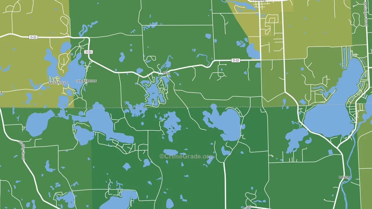Hell, MI Map of Drug-Related Crime Rates