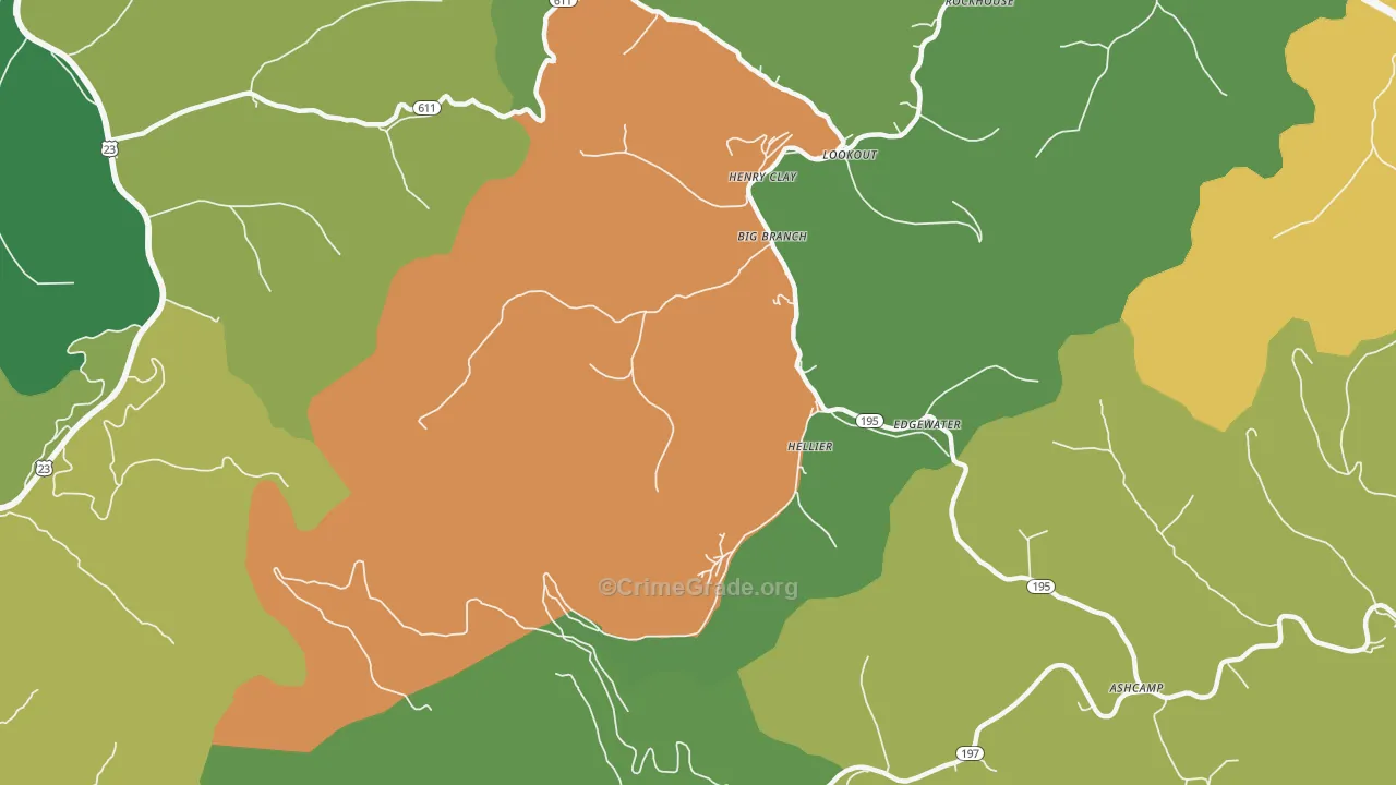 Hellier, KY Map of Drug-Related Crime Rates