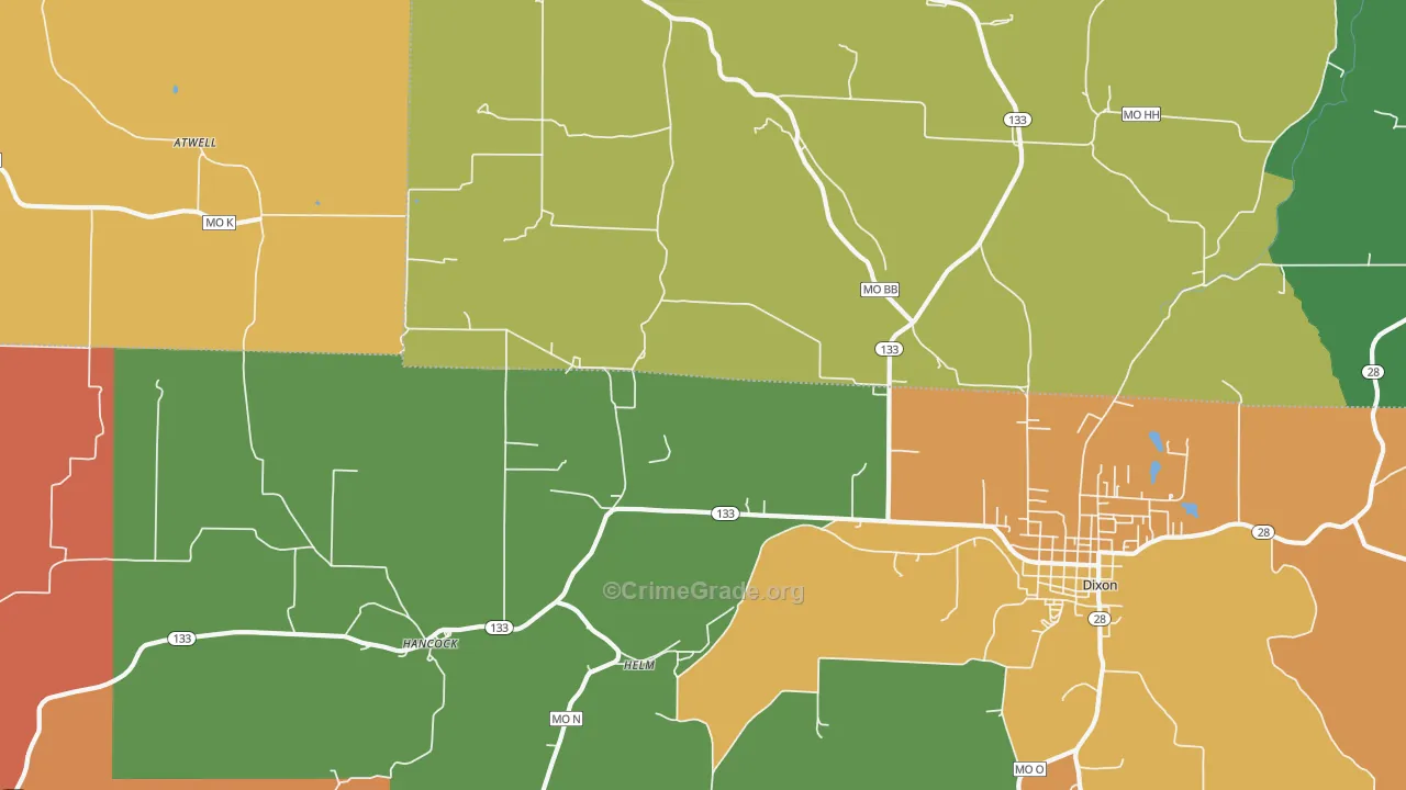 Helm, MO Map of Drug-Related Crime Rates