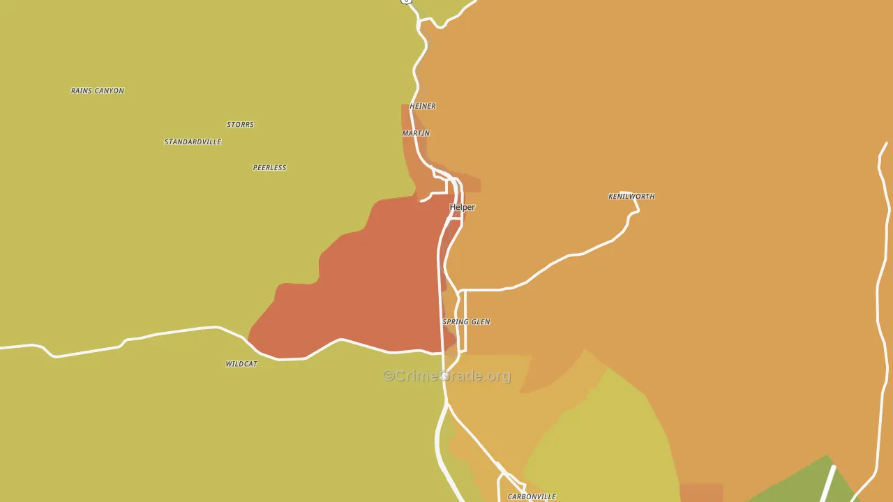 Helper, UT Map of Drug-Related Crime Rates