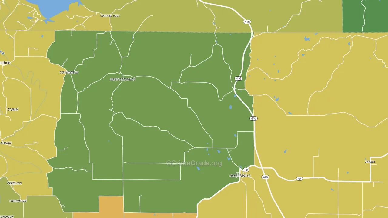 Heltonville, IN Map of Drug-Related Crime Rates
