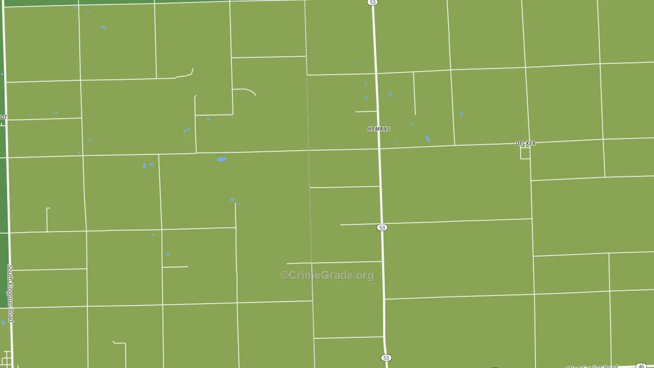 Hemans, MI Map of Drug-Related Crime Rates