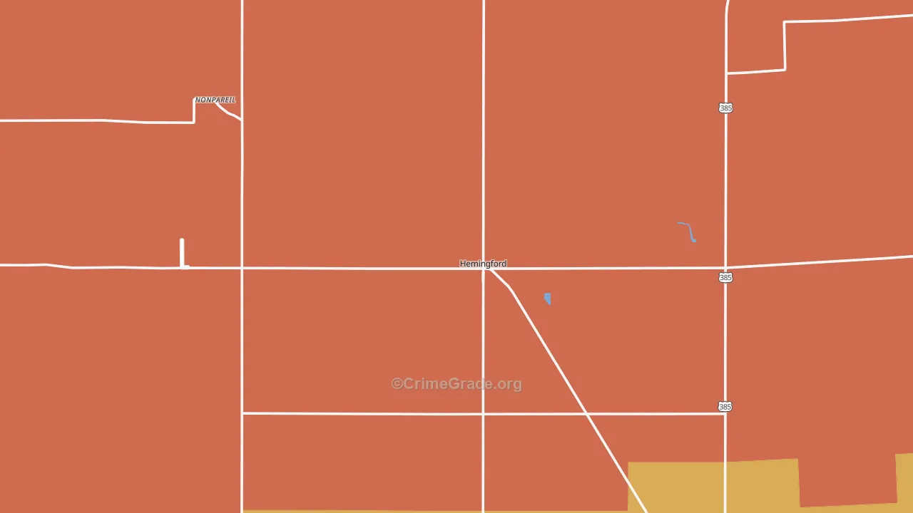 Hemingford, NE Map of Drug-Related Crime Rates