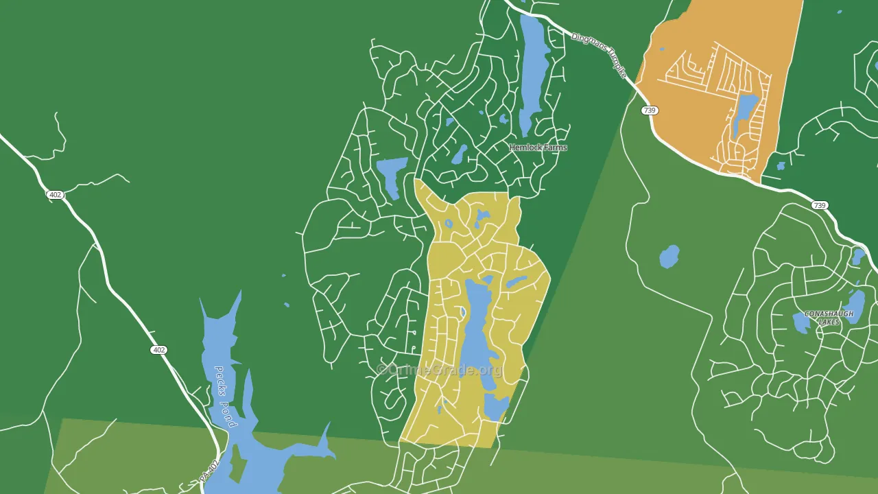 Hemlock Farms, PA Map of Drug-Related Crime Rates