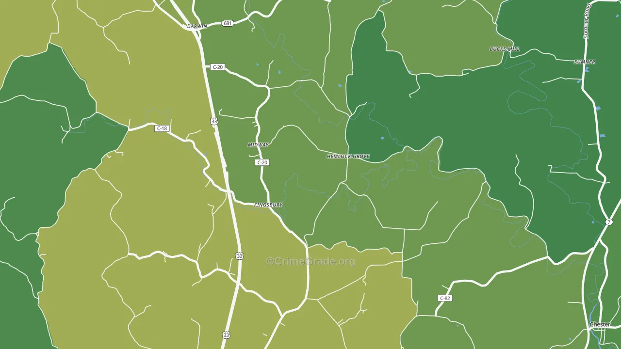 Hemlock Grove, OH Map of Drug-Related Crime Rates