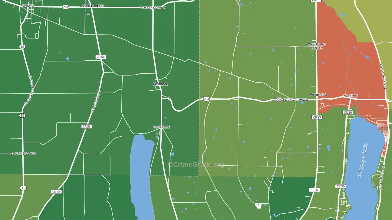 Hemlock, NY Map of Drug-Related Crime Rates
