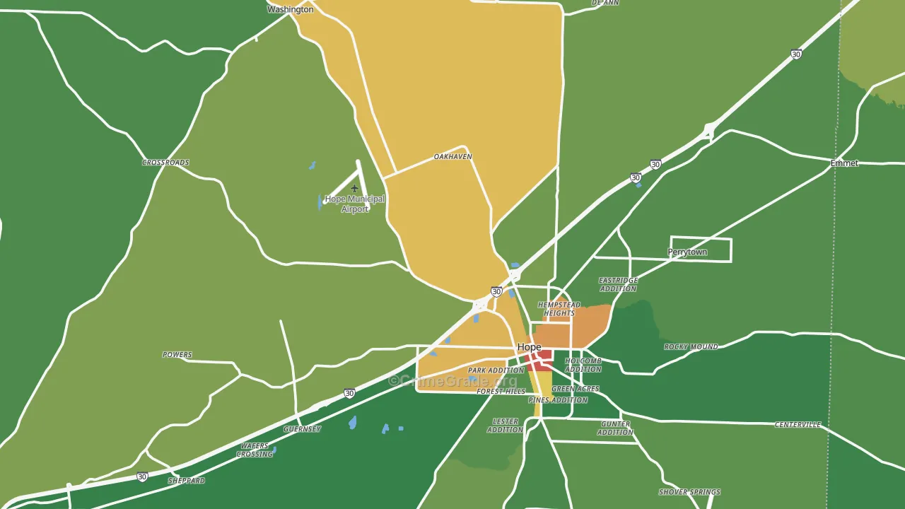Hempstead County, AR Map of Drug-Related Crime Rates