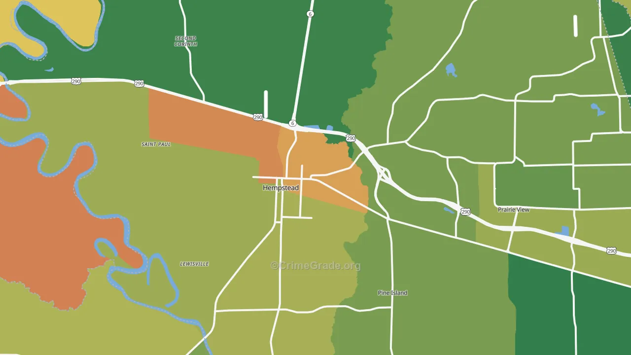 Hempstead, TX Map of Drug-Related Crime Rates