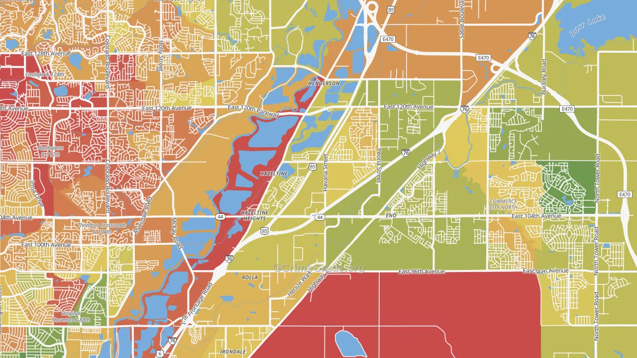 Henderson, CO Map of Drug-Related Crime Rates