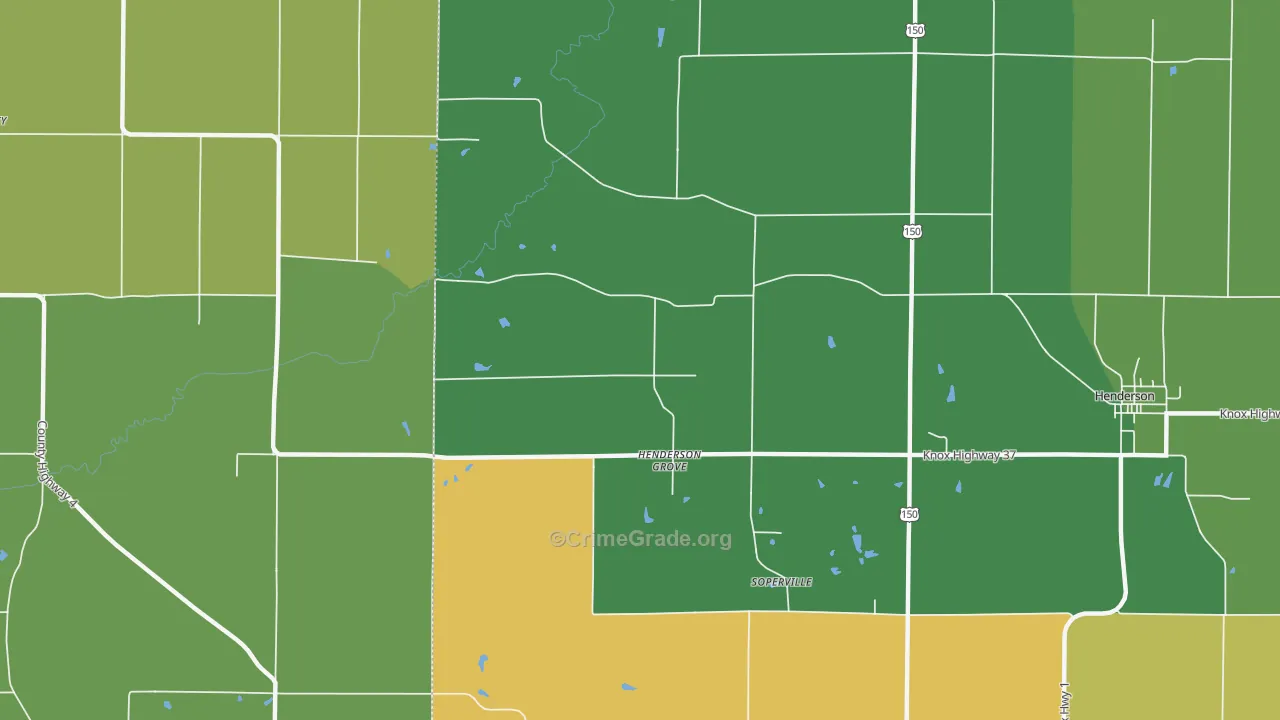 Henderson Grove, IL Map of Drug-Related Crime Rates