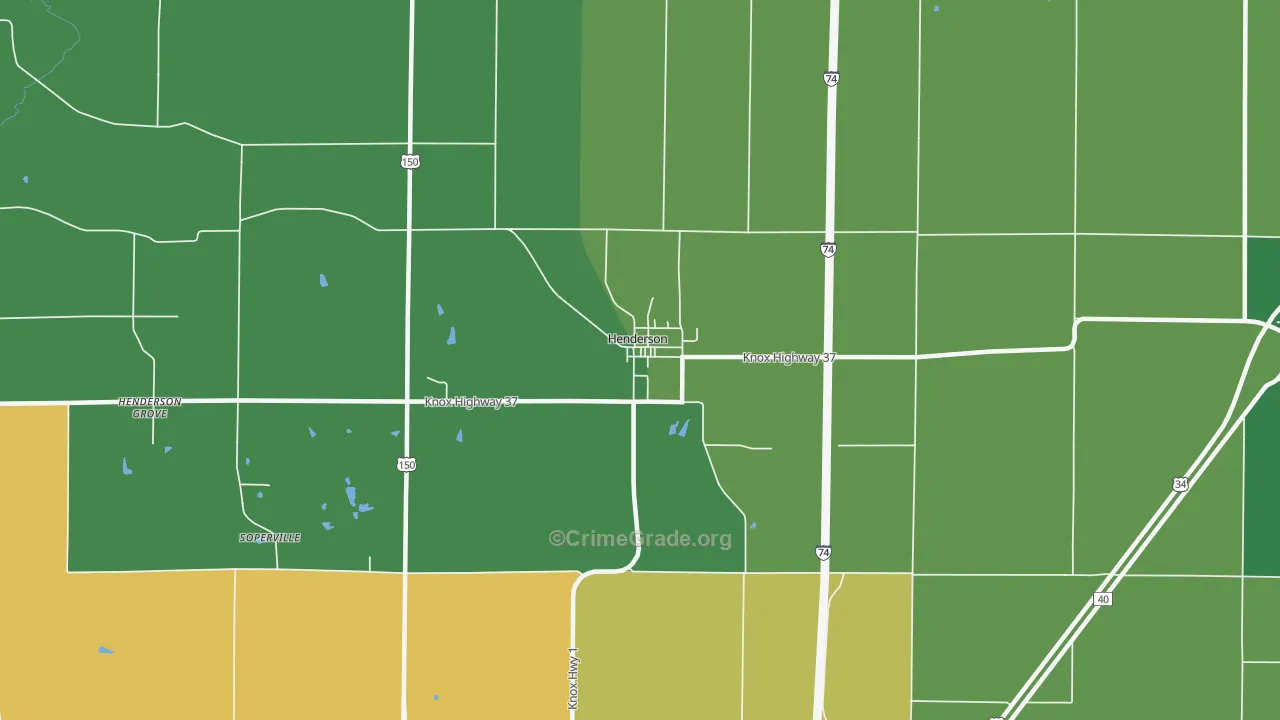 Henderson, IL Map of Drug-Related Crime Rates