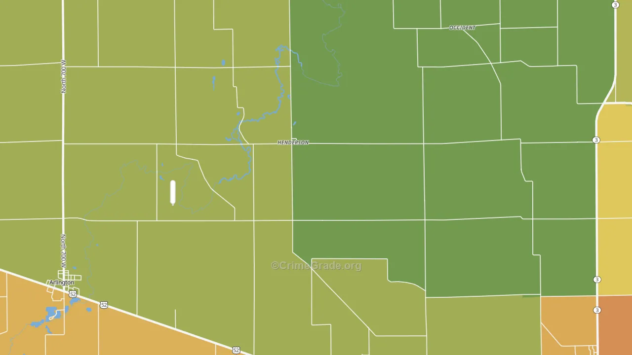 Henderson, IN Map of Drug-Related Crime Rates