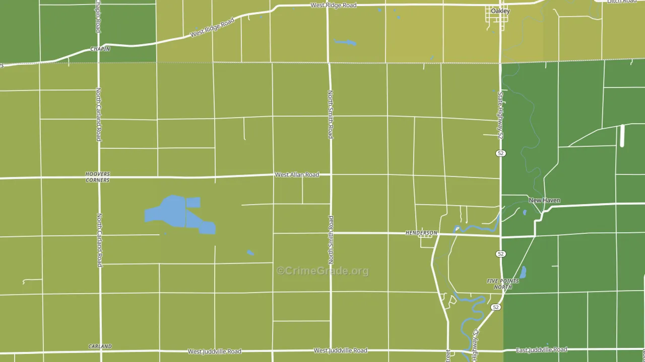 Henderson, MI Map of Drug-Related Crime Rates