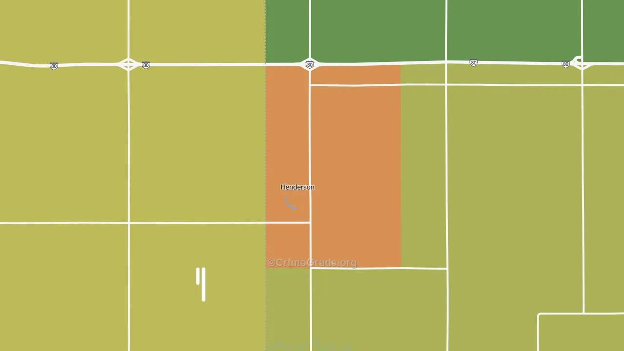 Henderson, NE Map of Drug-Related Crime Rates