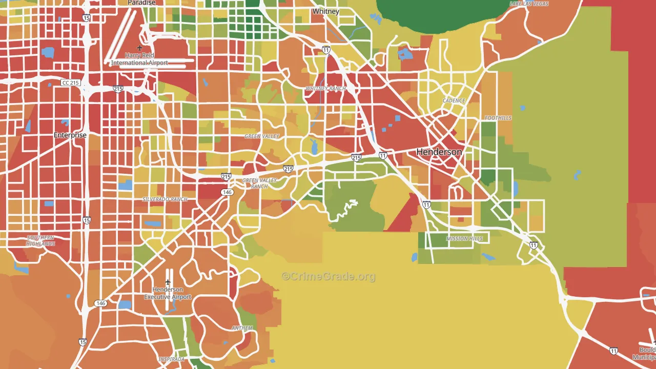 Henderson, NV Map of Drug-Related Crime Rates