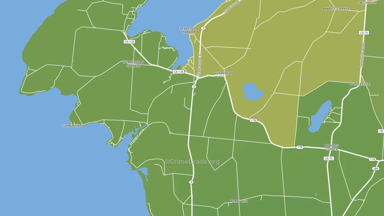 Henderson, NY Map of Drug-Related Crime Rates