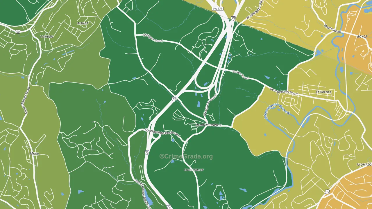 Hendersonville, PA Map of Drug-Related Crime Rates