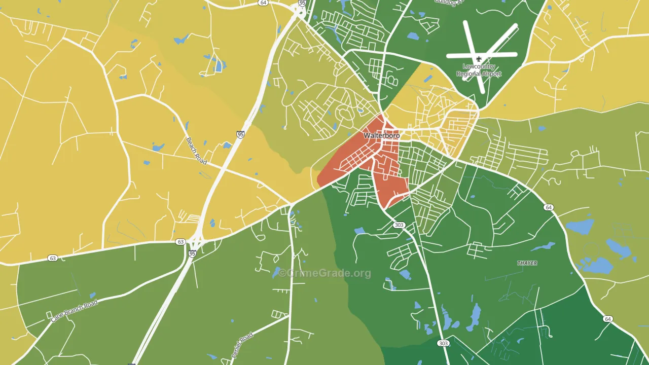 Hendersonville, SC Map of Drug-Related Crime Rates