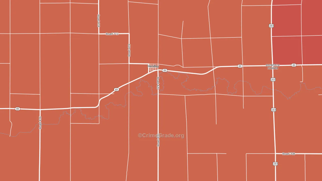 Hendley, NE Map of Drug-Related Crime Rates