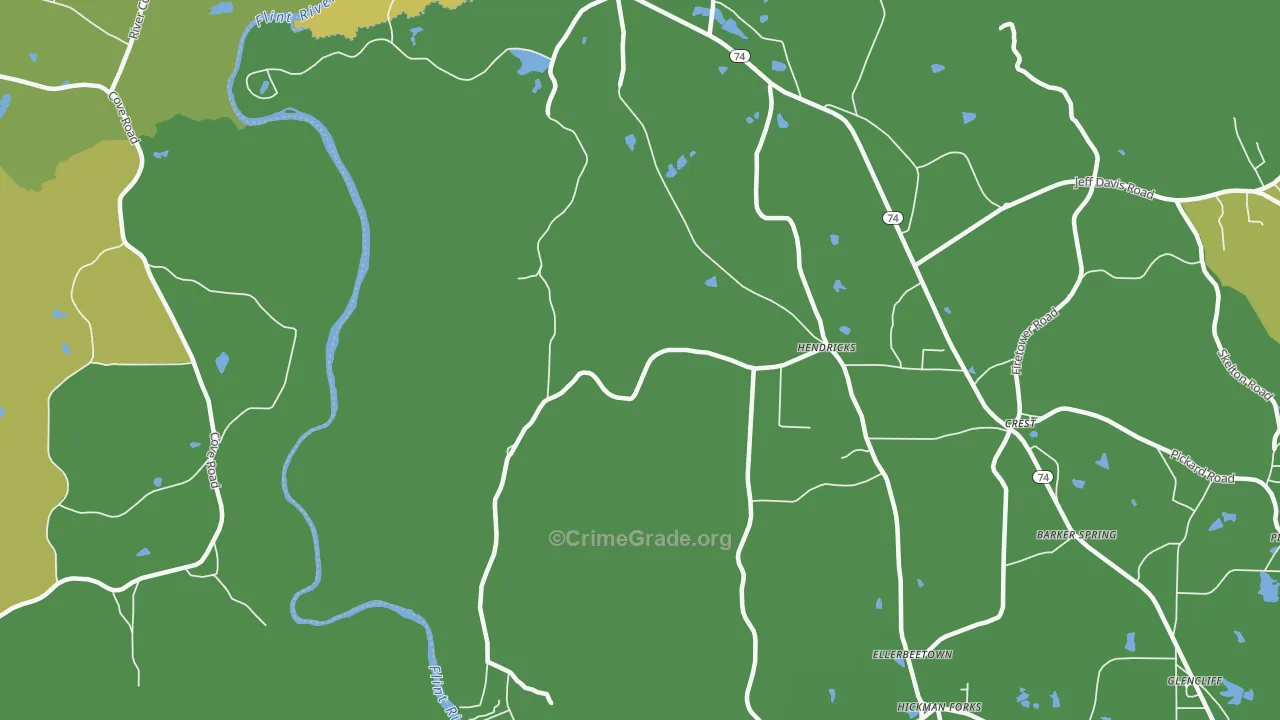 Hendricks, GA Map of Drug-Related Crime Rates