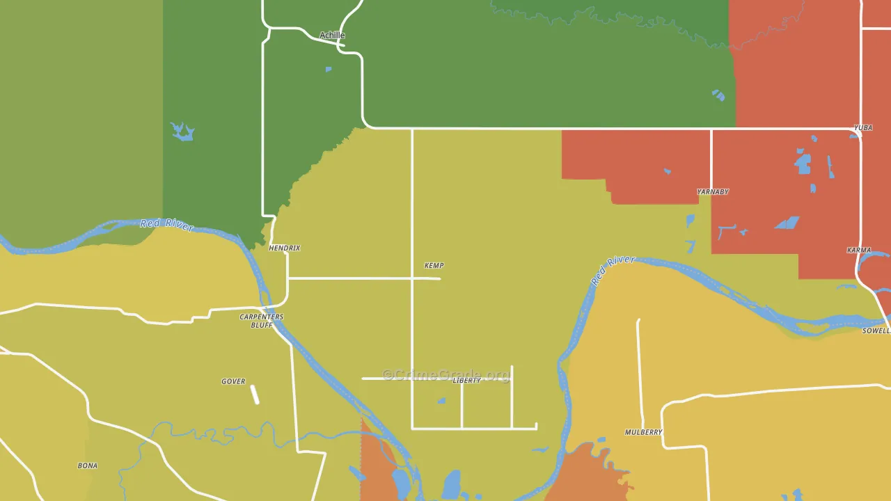 Hendrix, OK Map of Drug-Related Crime Rates