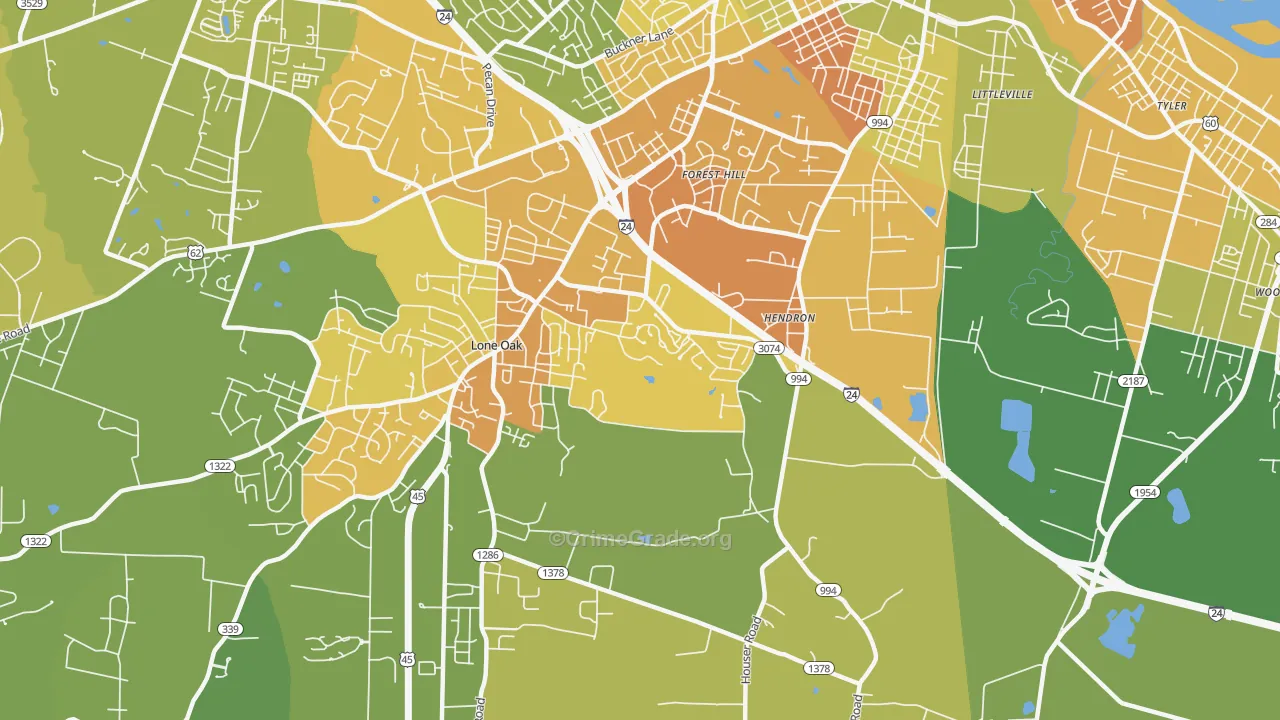 Hendron, KY Map of Drug-Related Crime Rates