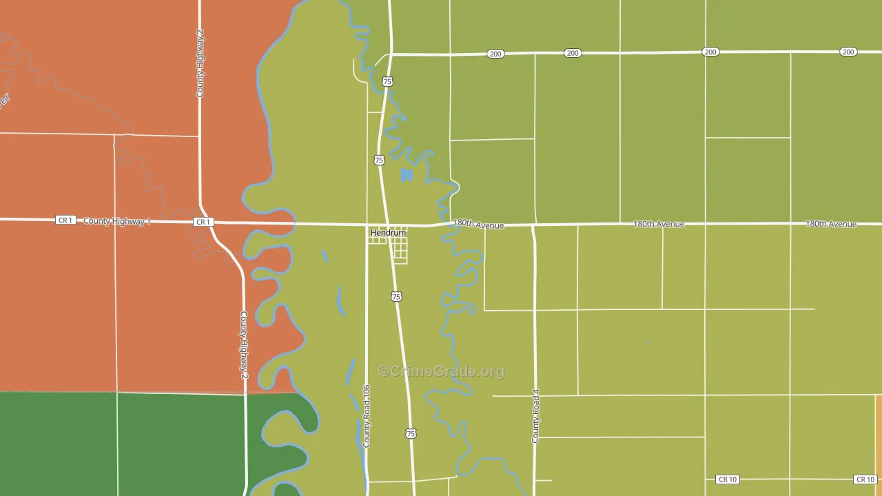 Hendrum, MN Map of Drug-Related Crime Rates