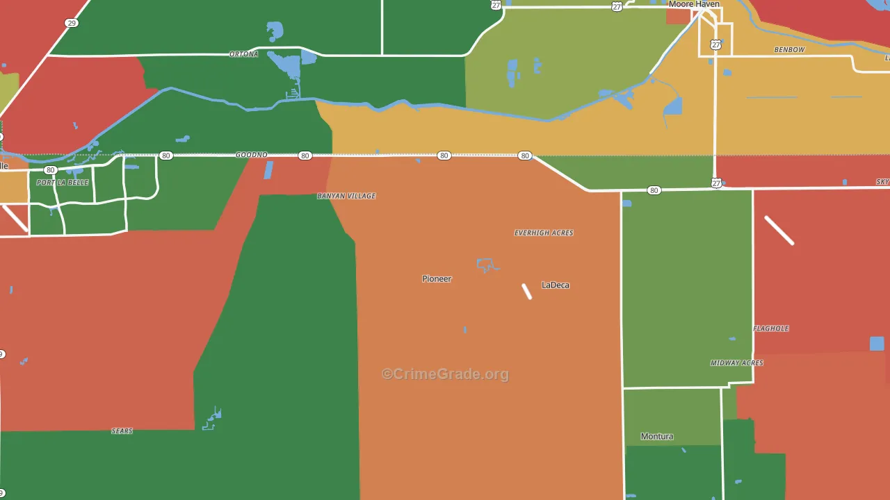 Hendry County, FL Map of Drug-Related Crime Rates