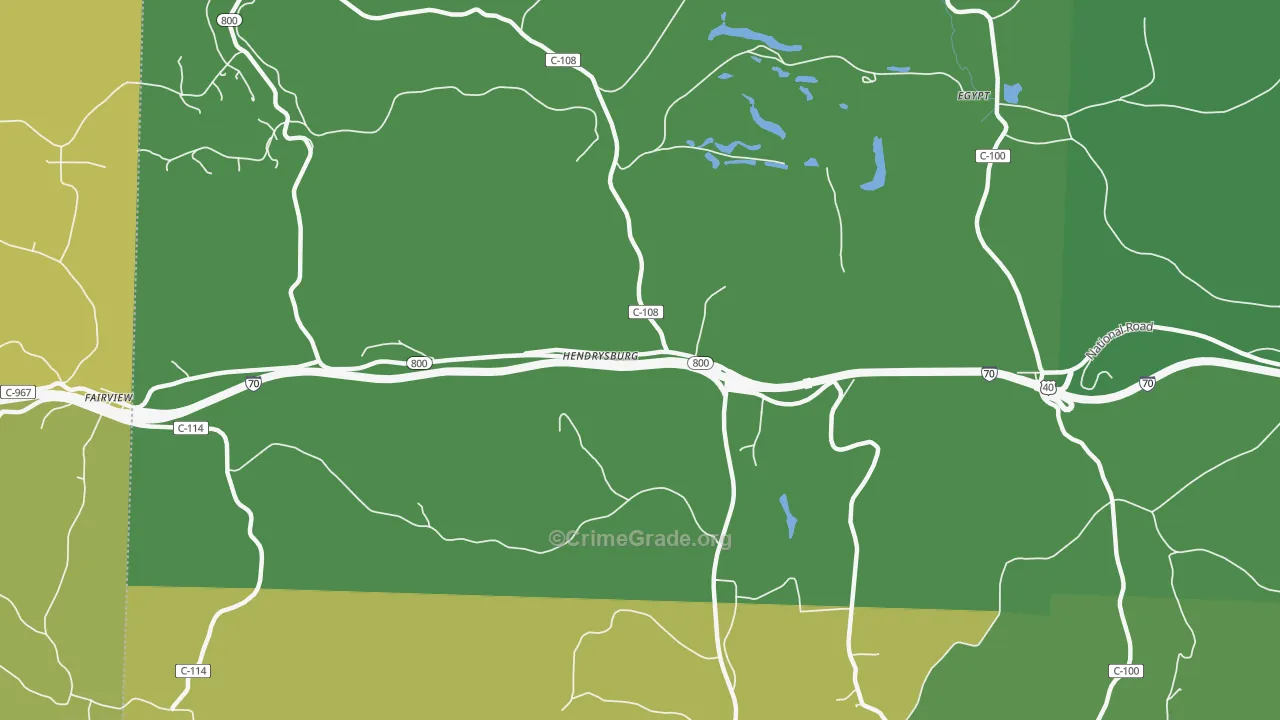 Hendrysburg, OH Map of Drug-Related Crime Rates