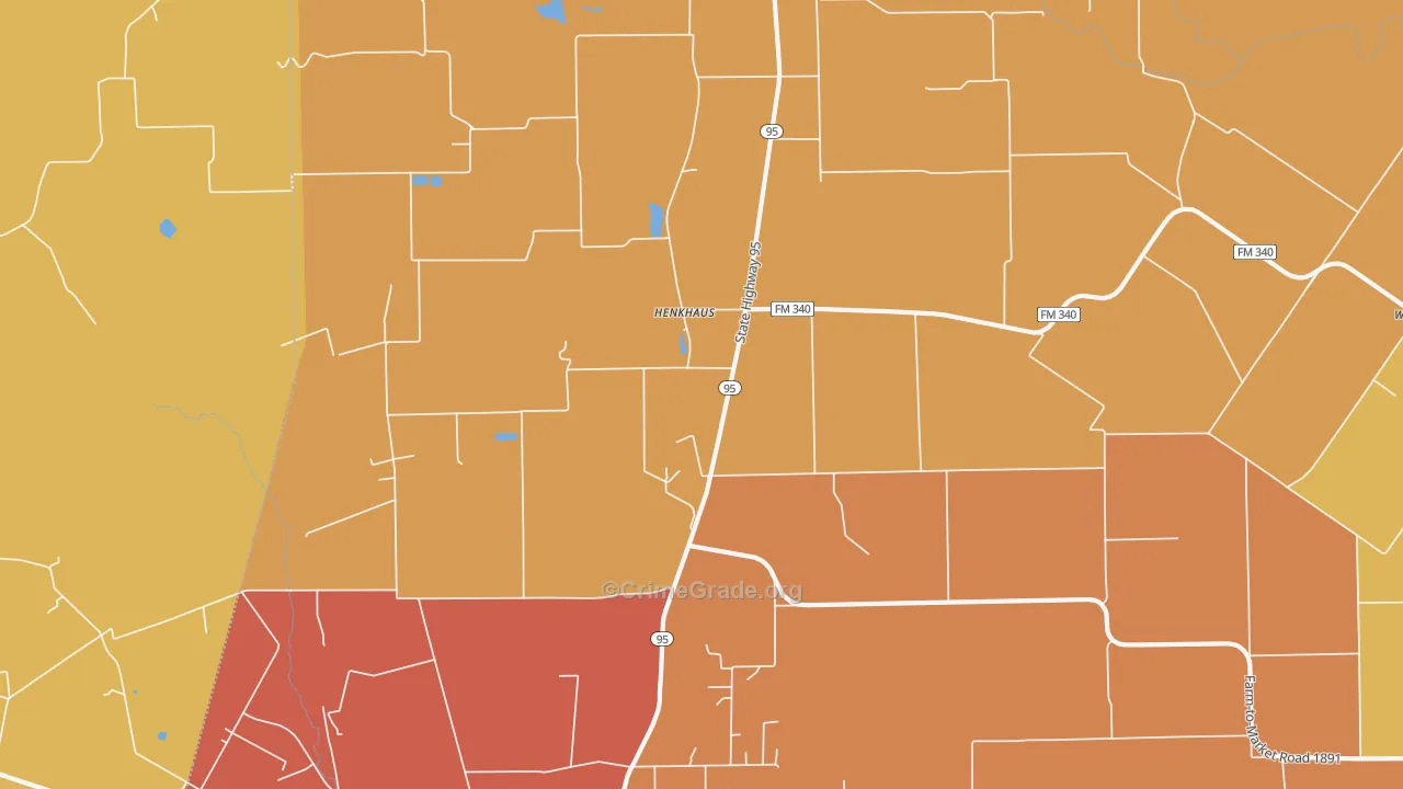 Henkhaus, TX Map of Drug-Related Crime Rates