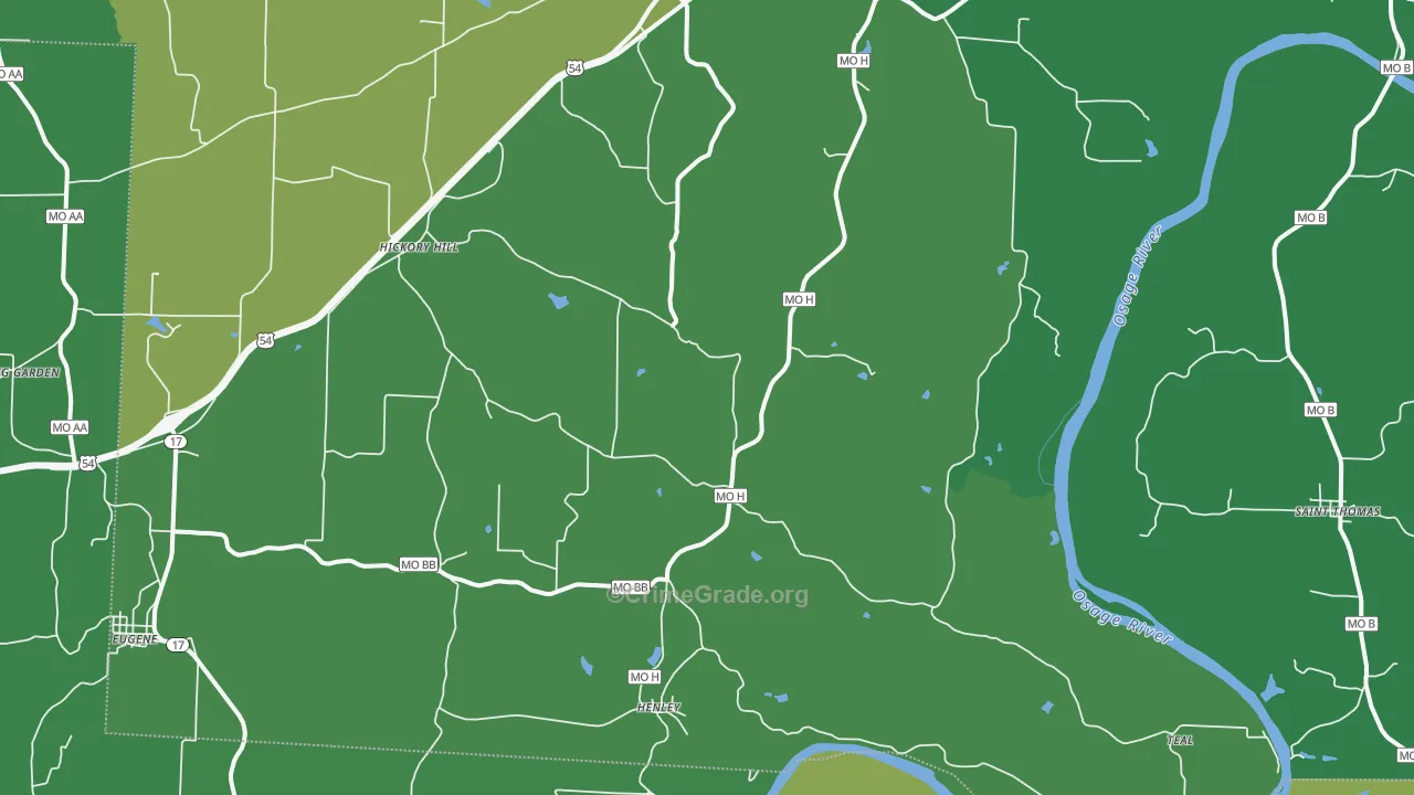 Henley, MO Map of Drug-Related Crime Rates