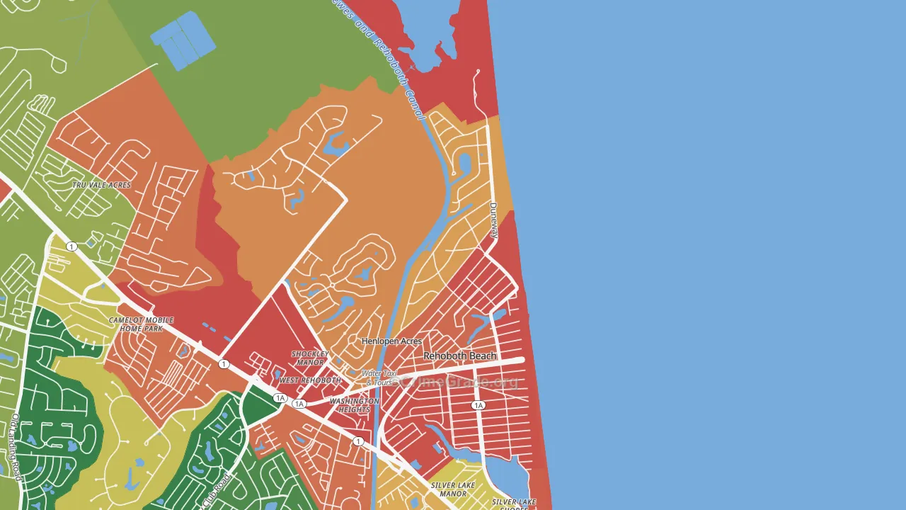 Henlopen Acres, DE Map of Drug-Related Crime Rates