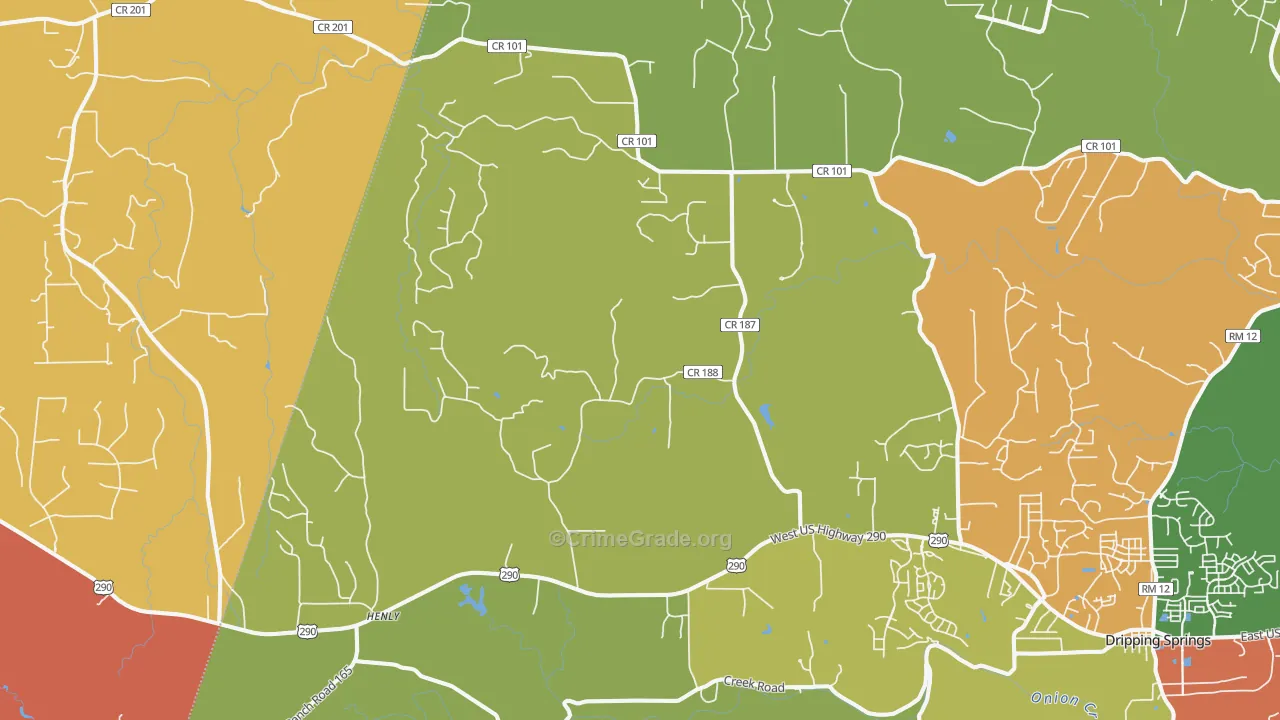 Henly, TX Map of Drug-Related Crime Rates