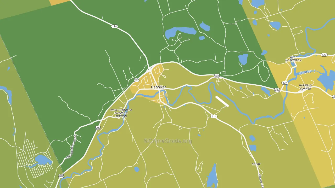 Henniker, NH Map of Drug-Related Crime Rates