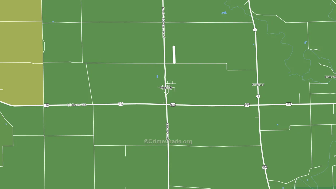 Henning, IL Map of Drug-Related Crime Rates