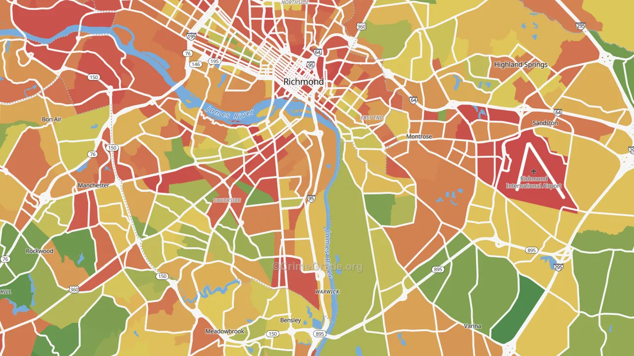 Henrico, VA Map of Drug-Related Crime Rates