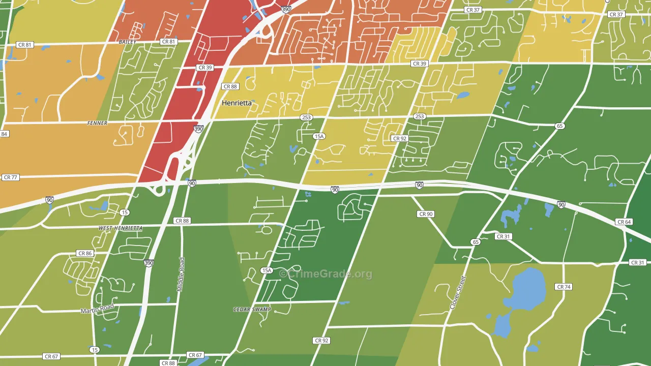 Henrietta, NY Map of Drug-Related Crime Rates