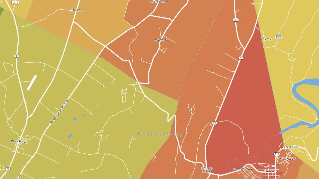 Henrietta, PA Map of Drug-Related Crime Rates